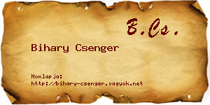 Bihary Csenger névjegykártya
